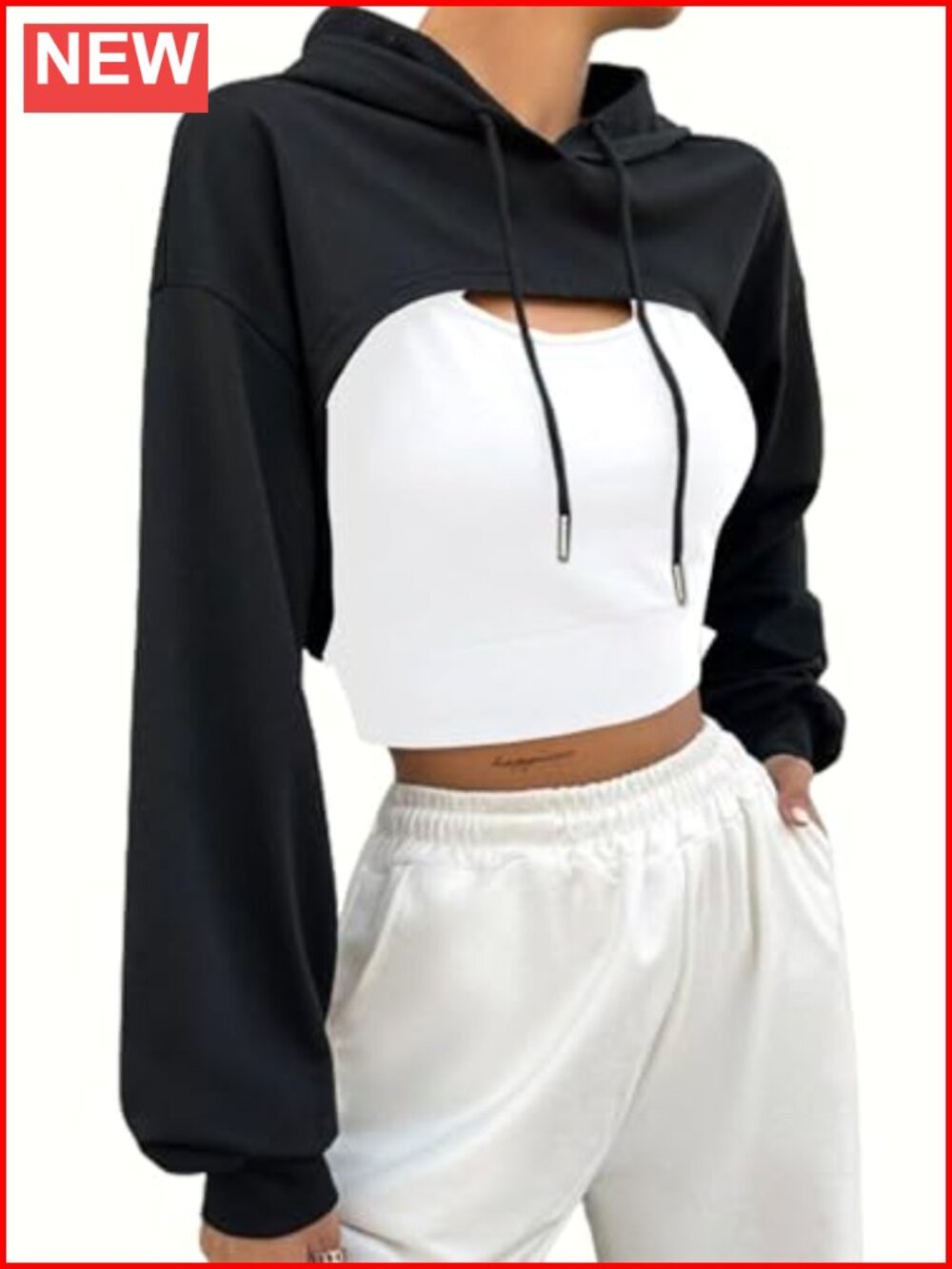 Super Cropped Hoodie Long Sleeve Workout Top